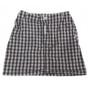 BLACK GINGHAM MINI SKIRT